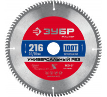 Диск пильный по алюминию 216 x 30/20 мм, 100Т ЗУБР Универсальный рез 36916-216-30-100_z01