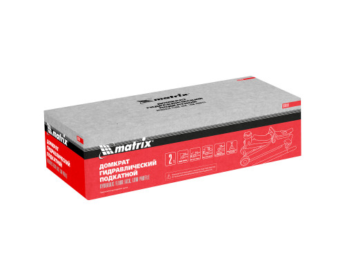 Домкрат гидравлический подкатной, 2 т, Low Profile, 85-330 мм Matrix (51018)