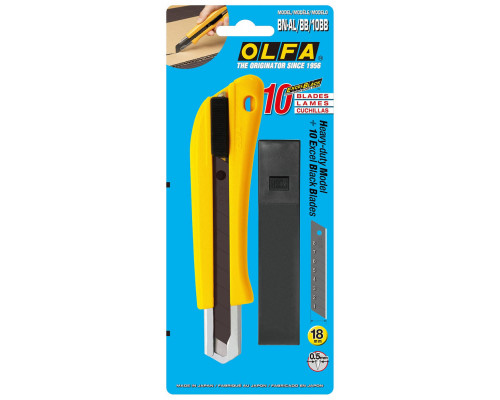 Нож с выдвижным лезвием 18 мм, с авто фиксатором OLFA OL-BN-AL/BB/10BB