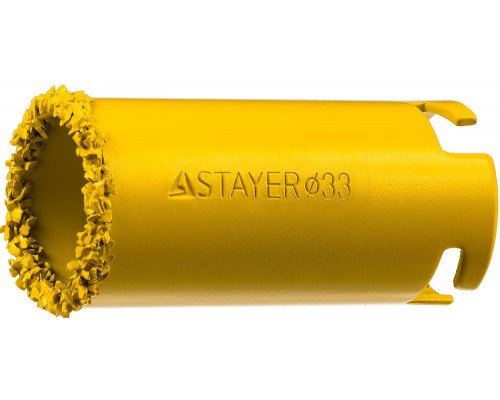 Коронка кольцевая 33 мм, L 55 мм, карбид вольфрама STAYER Professional 33345-33