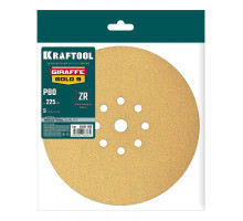 Шлифовальный круг на липучке Giraffe GOLD-9 225 мм Р80 9 отверстий KRAFTOOL 35651-080