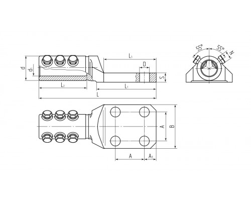 Наконечник болтовой 4НБТ-400 (КВТ) (78399)