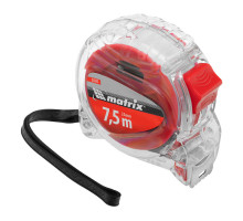 Рулетка Crystal,7,5 м х 25 мм,корпус из поликарбоната Matrix
