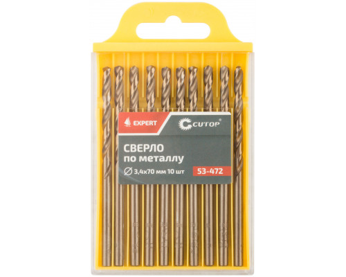 Сверло по металлу Cutop EXPERT, 3,4х70 мм (10 шт) (53-472)
