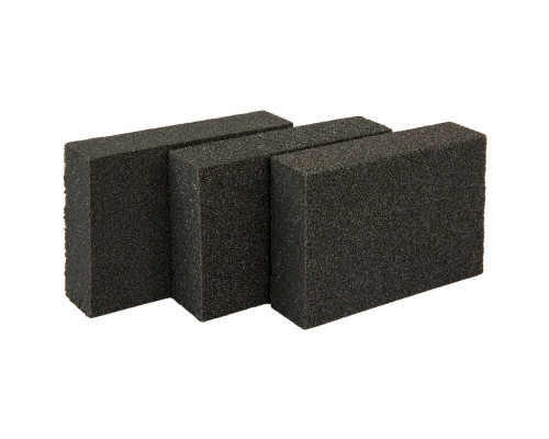 Губка для шлифования, 100 х 70 х 25 мм, средняя жестк, 3 шт, P 60/80, P 60/100, P 80/120 Matrix (75710)