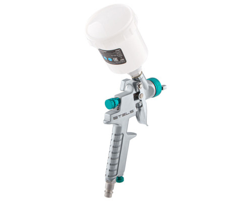Краскораспылитель AG 810 HVLP, гравитационный, сопло 0.8 мм и 1 мм Stels (57361)