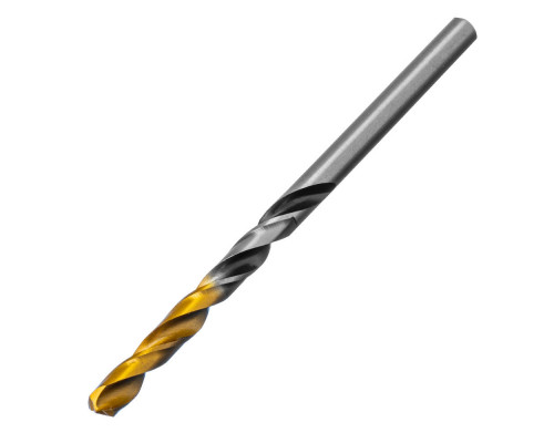Сверло спиральное по металлу 4,5 x 80мм, Р6М5, Golden Tip, многогранная заточка Denzel (718274)