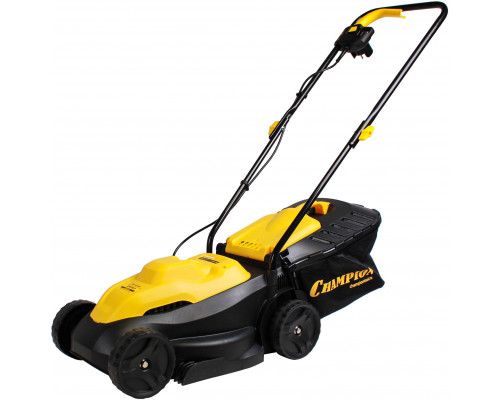 Газонокосилка эл. CHAMPION EM3411 (1 кВт пласт+ткань 30л шир.320мм выс.25-65мм, 6,4кг) (EM3411)