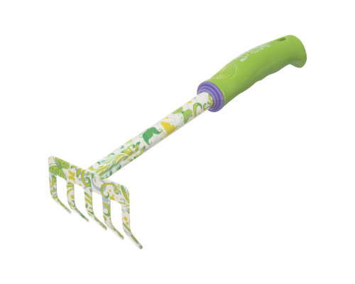 Грабли 5 - зубые, 85 х 310 мм, стальные, пластиковая рукоятка, Flower Green, Palisad (62039)