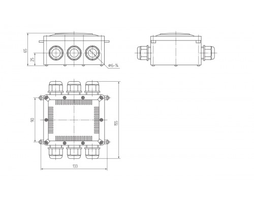 Коробка распределительная герметичная MG Box XL-6 IP68 (Fortisflex) (101765)