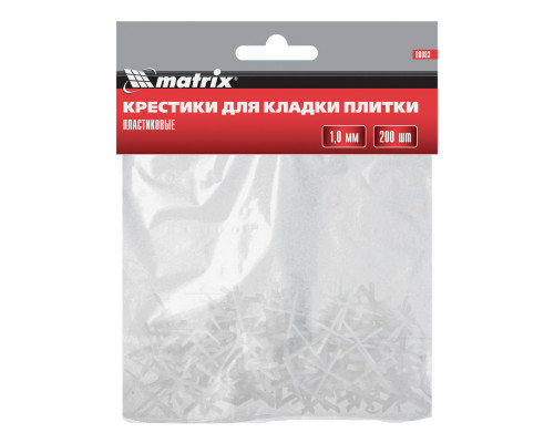 Крестики, 1.0 мм, для кладки плитки, 200 шт Matrix (88083)