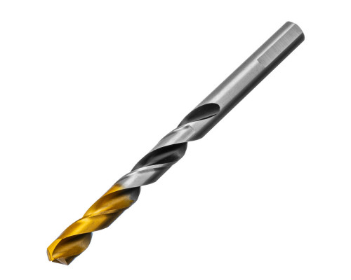 Сверло спиральное по металлу 8,5 x 117мм, Р6М5, Golden Tip, многогранная заточка Denzel (718283)