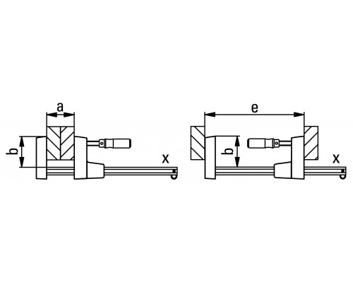 Струбцина корпусная лёгкая 600/80, 1.5 кН UK60 UniKlamp BE-UK60