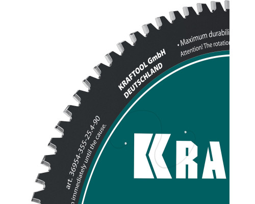 Диск пильный по металлу и стали Metal Cut, 355 х 25.4 мм, 90Т KRAFTOOL 36954-355-25.4-90