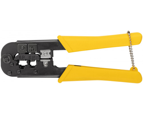 Кримпер для обжима разъемов RJ11, RJ12, RJ45, пластиковые ручки 190 мм (60062)