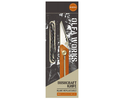 Многоцелевой нож со сменным лезвием WORKS BK1 CAMEL BUSHCRAFT KNIFE с чехлом OLFA OW-BK1L-CL