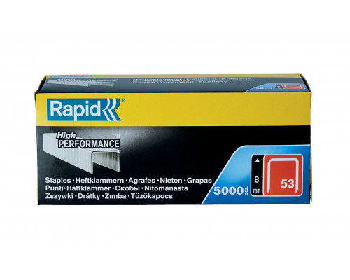 Скобы супертвердые профессиональные узкие тип 53 8 мм 5000 штук RAPID 11857050