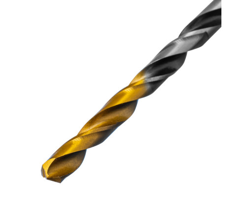 Сверло спиральное по металлу 4,5 x 80мм, Р6М5, Golden Tip, многогранная заточка Denzel (718274)