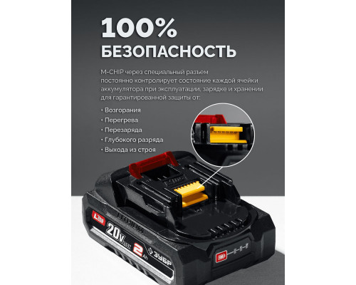 Аккумулятор 20 В 2.0 А·ч LMS ЗУБР АКБ-20-2