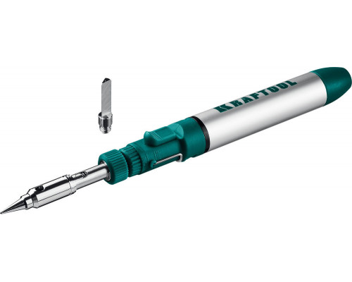 Газовый паяльник SolderGas, 70 A, 30–70 Вт, 1300°С, горелка, фен, набор 3 в 1 KRAFTOOL 55504-H3