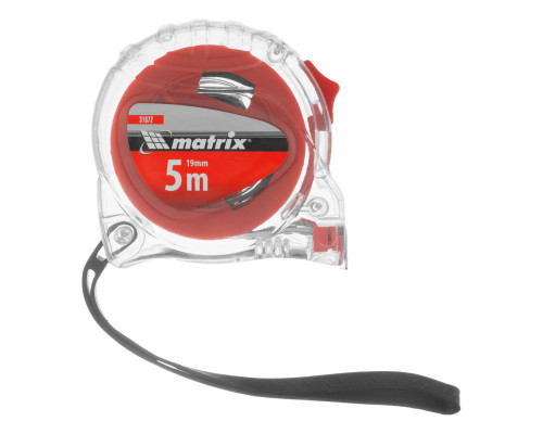 Рулетка Crystal,5 м х 19 мм,корпус из поликарбоната Matrix