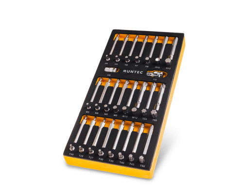 RUNTEC RT-H10B1E48F Набор бит RUNTEC S2, 10 мм TORX, SPLINE, HEX в ложементе EVA, 48 предметов (RT-H10B1E48F)