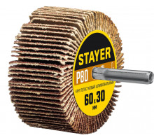 Круг шлифовальный лепестковый d 60 x 30 мм, P80, на шпильке d 6 мм STAYER 36608-080