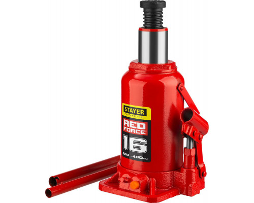 Домкрат бутылочный гидравлический 16 т, 230 - 460 мм RED FORCE Professional STAYER 43160-16