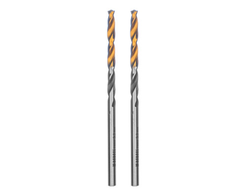 Сверло спиральное по металлу 3,2 x 65мм, Р6М5, Golden Tip, многогранная заточка, 2шт. Denzel (718269)