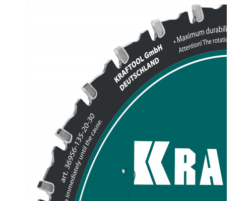 Диск пильный Ultra-Slim Metal Cut, 135 х 20 x 1.1 мм, 30Т, тонкий рез металла KRAFTOOL 36956-135-20-30