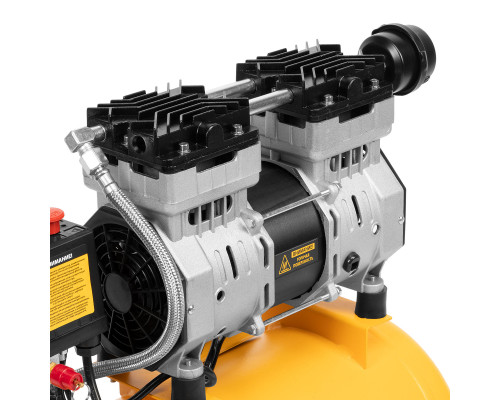 Компрессор DLS950/24 безмаслянный малошумный 950 Вт, 165 л/мин, ресивер 24 л Denzel (58026)