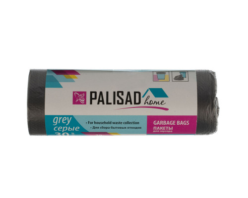 Пакеты для мусора 20 л x 30 шт. серые, Home Palisad (927015)