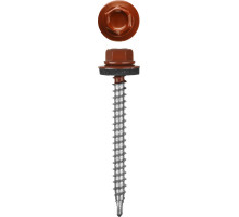 Саморезы СКМ кровельные 25 x 5.5 мм, RAL 3003 рубиново-красный, 420 шт, для металлических конструкций STAYER 30305-55-025-3003