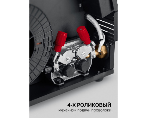 ЗУБР MASTER, MIG / MAG, FCAW, MMA, TIG, 220 А, полуавтомат сварочный, с газом / без газа, горелка ПСГ-220 (ПСГ-М8-220)