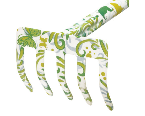 Грабли 5 - зубые, 85 х 310 мм, стальные, пластиковая рукоятка, Flower Green, Palisad (62039)