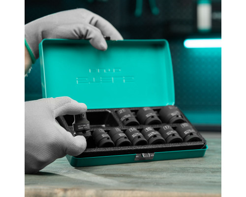Набор шестигранных ударных торцевых головок, 1/2, 10-24 мм, 10 шт, Stels