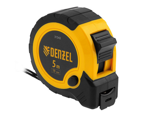 Рулетка 5м х 19мм, двухкомп. корпус, кнопка-пауза Denzel