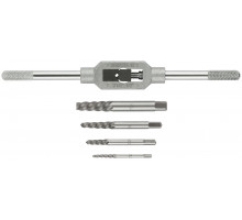 Набор экстракторов Профи, быстрорежущая HSS сталь, 4 шт., с метчикодержателем (36449)