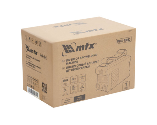 Инверторный аппарат дуговой сварки MMA-180BS, 180 А, ПВ 60% MTX (94397)