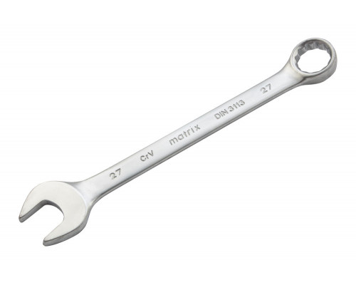 Ключ комбинированный, 27 мм, CrV, матовый хром Matrix