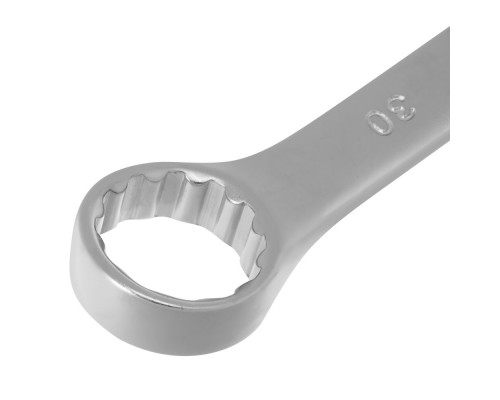 Ключ комбинированный, 30 мм, CrV, матовый хром Stels