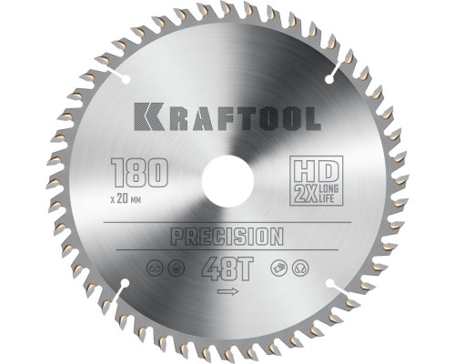 Пильный диск по дереву Precision, 180 х 20 мм, 48Т KRAFTOOL 36952-180-20