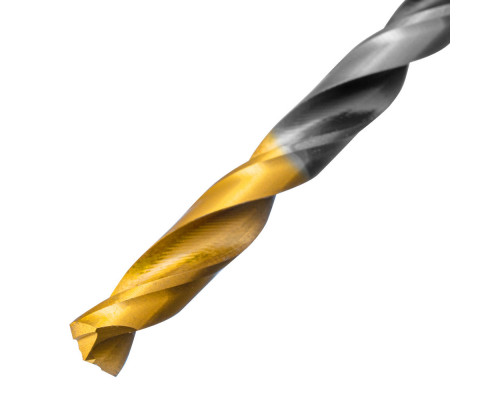 Сверло спиральное по металлу 5,5 x 93мм, Р6М5, Golden Tip, многогранная заточка Denzel (718277)