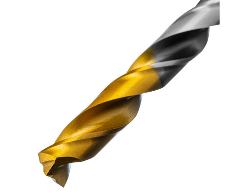Сверло спиральное по металлу 8,5 x 117мм, Р6М5, Golden Tip, многогранная заточка Denzel (718283)