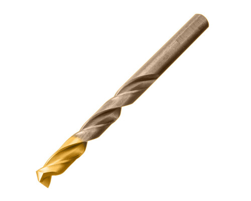 Набор сверл по металлу, 1-10 мм, Р6М5К8-TiN, Golden Tip, 10 шт Denzel (723005)