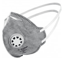 Полумаска фильтрующая плоская с угольным слоем класс защиты FFP1 с клапаном выдоха ЗУБР ПГ-80 Профессионал 11167_z01