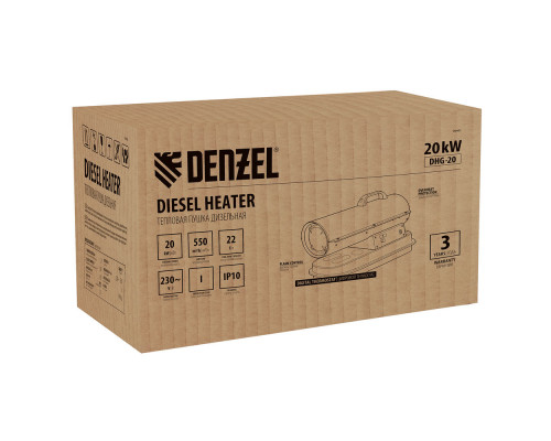 Дизельная тепловая пушка DHG-20, 20 кВт, 500 м3/ч, прямой нагрев Denzel (96482)