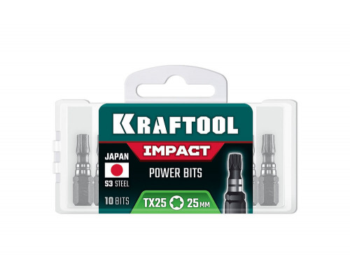 Ударные биты Impact TX 25, 25 мм, 10 шт KRAFTOOL 26195-25-25-S10