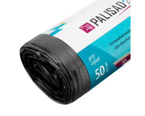 Пакеты для мусора 30 л x 50 шт. серые, Home Palisad (927075)