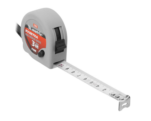 Рулетка Fine,3 м х 16 мм,пластиковый корпус Matrix